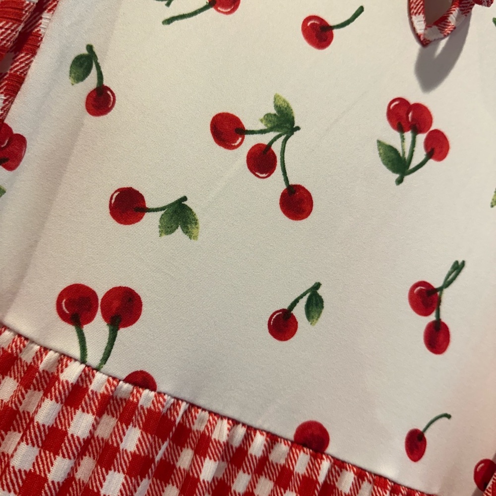 Celeste Red and White Cherry dress - Picture 3 of 4